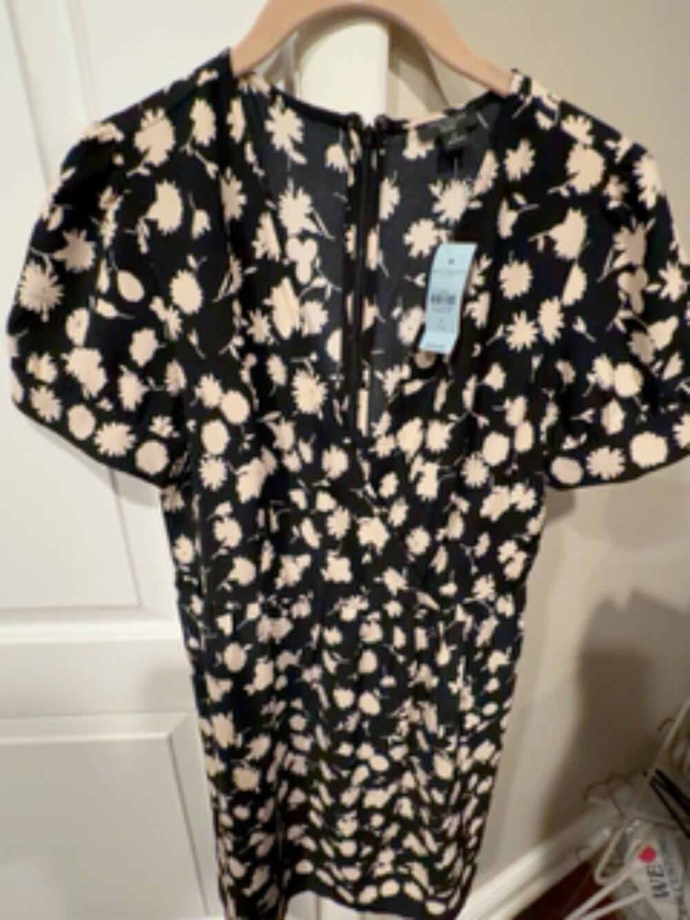 NWT Ann Taylor Factory Petite Floral Dress Black/Cream Size 4P